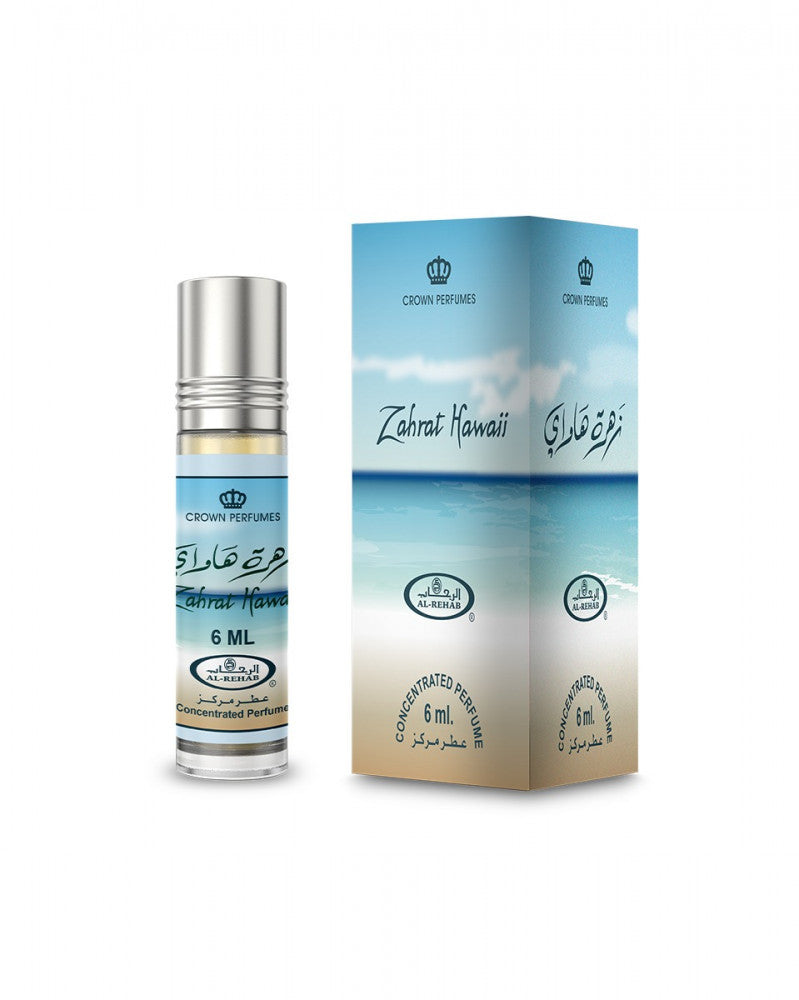Zahrat Hawaii Concentrated Perfume Oil 6ml by Al Rehab - Alcohol-Free Roll-On